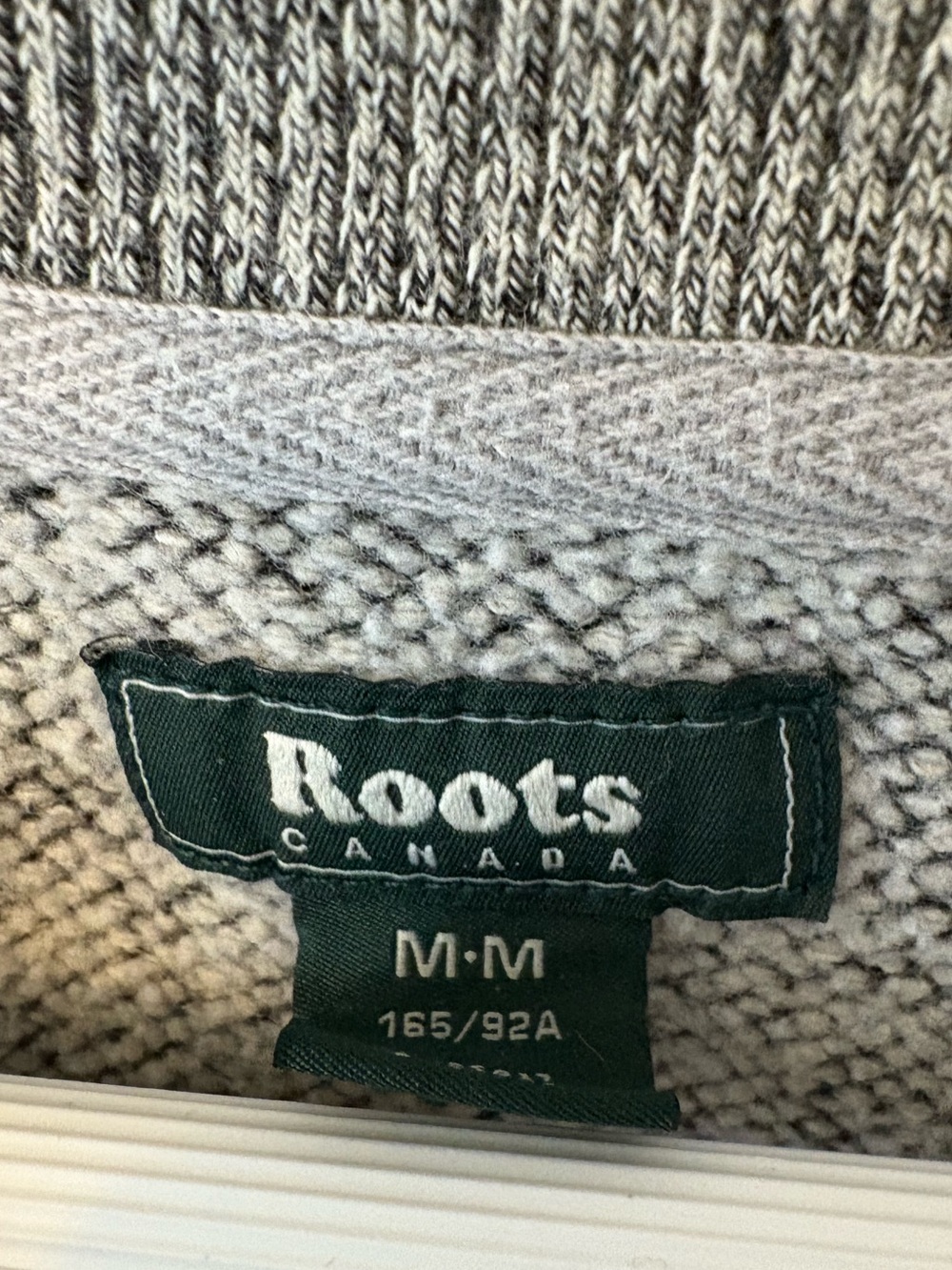 Roots Gray Salt & Pepper Crewneck Sweater with Pocket Size Medium Cotton - Picture 5 of 8